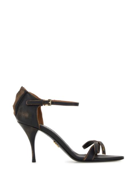 Prada Prada Women Dark Brown Leather Sandals