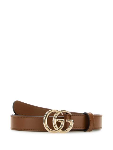 GUCCI Gucci Women Brown Leather Gg Belt