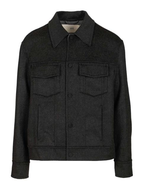AMI Paris Ami Men Wool Trucker Jacket