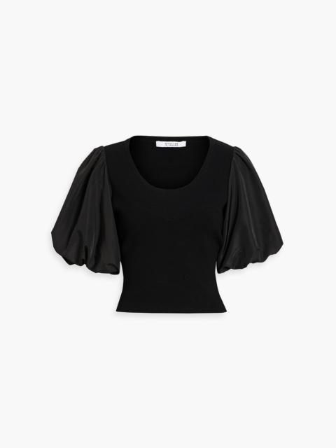 DEREK LAM 10 CROSBY Mara poplin-paneled stretch-knit top
