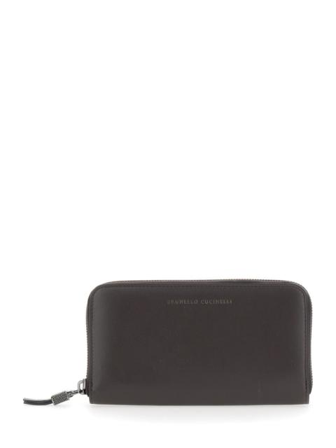 Brunello Cucinelli Brunello Cucinelli Women Brown Wallet With Embossed Logo Lettering On The Front In Leather For Women