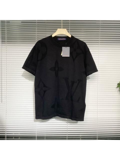 Louis Vuitton Louis Vuitton knitted short-sleeved shirt, size S, 2025 new collection, monogram embossed jacquard a