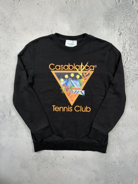 CASABLANCA Casablanca Tennis Club Black Sweatshirt Bold Graphic Print
