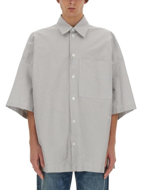 Bottega Veneta Bottega Veneta Men Striped Overshirt With "Bv" Embroidery