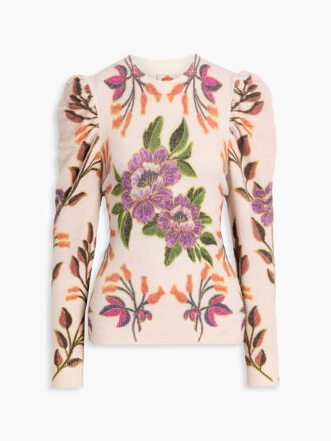 FARM RIO Floral-print knitted sweater