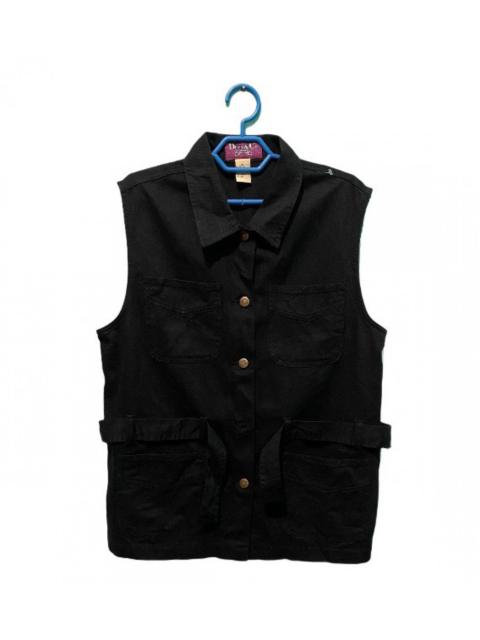 Other Designers Denim & Co. - Denim & Co. Sleeveless Belted Denim Jacket