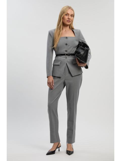 KAREN MILLEN Petite Tailored Marl Slim Leg Trouser