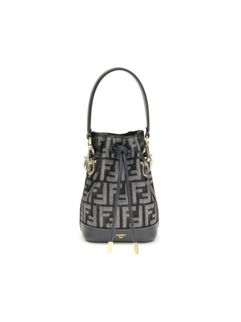 FENDI Fendi Mon Tresor Denim-Effect Ff Jacquard Mini Bucket Bag