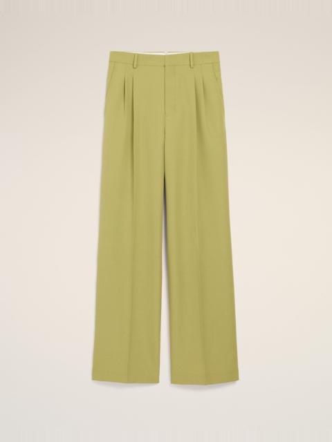 AMI Paris GREEN NEW WOOL LOW WAIST WIDE TROUSERS