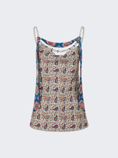 rabanne Satin Tank Top Paisley Bandana Print