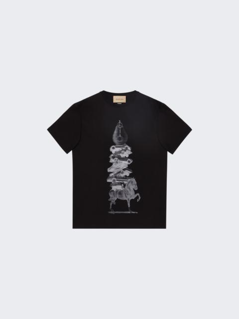 GUCCI Cotton Jersey Printed T-shirt Black