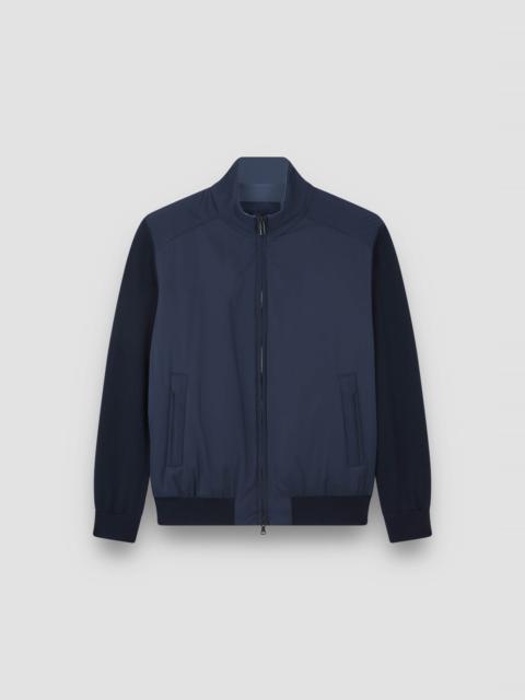 Paul & Shark HYBRID ZIP-UP SWEATER IN SOFT COOL TOUCH WOOL AND TYPHOON® PLATINUM