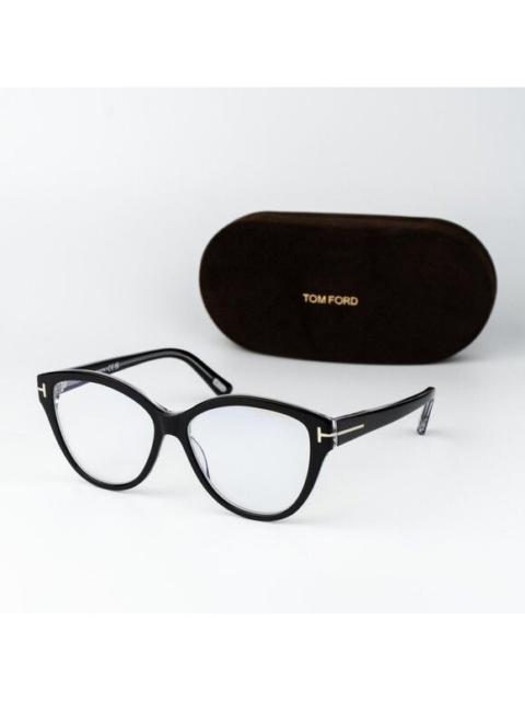 TOM FORD Tom Ford Woman Eyeglasses Black Crystal Blue Light Block Cat Eye FT5954-B 003