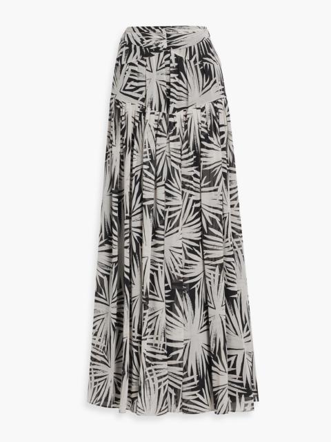 DIANE VON FURSTENBERG Amira gathered printed chiffon maxi skirt