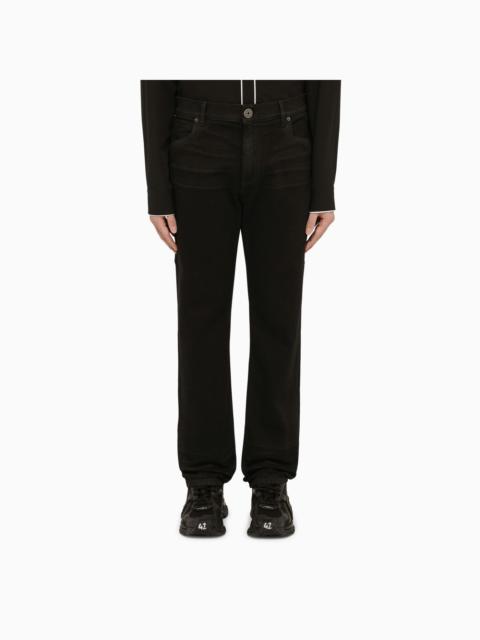 Balmain Black Regular Jeans With Embroidery