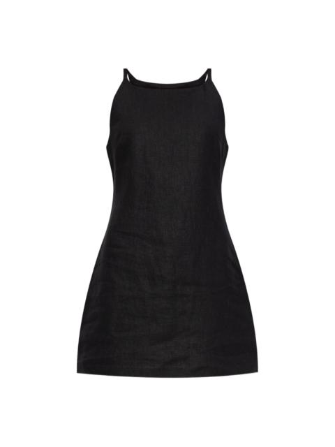 POSSE square-neck linen mini day dress