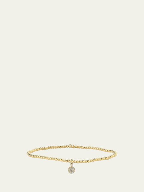 SYDNEY EVAN 14K Yellow Gold Diamond Disc Stretch Bracelet