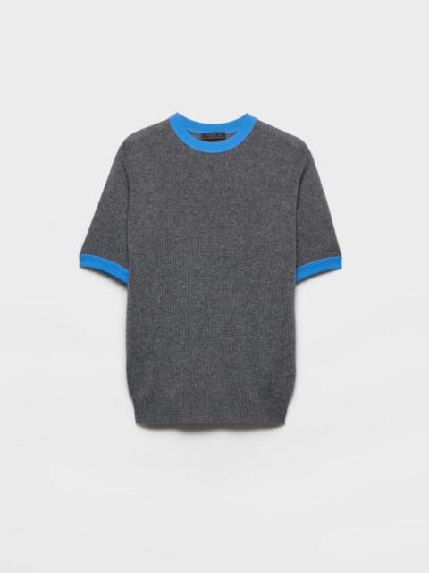 Prada Short-sleeved cashmere and jersey sweater