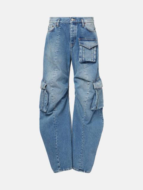 Low-rise barrel-leg cargo jeans