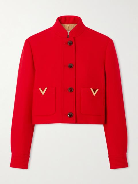 Valentino Embellished Wool And Silk-blend Drill Jacket