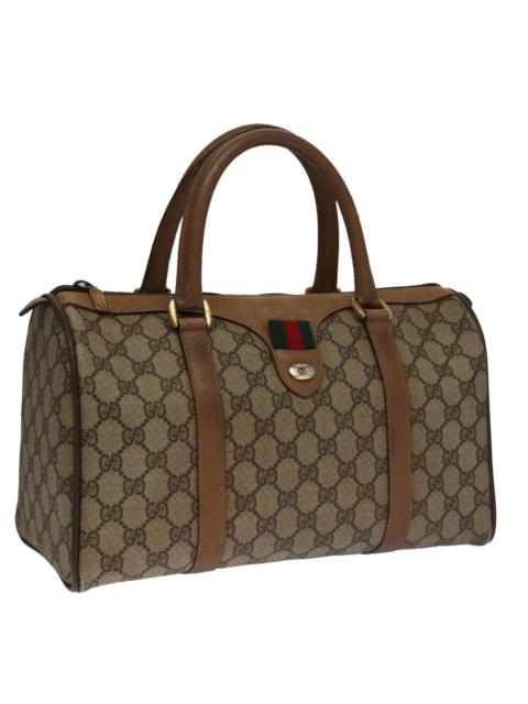 GUCCI GG Supreme Web Sherry Line Hand Bag Pvc Beige Gold 39 02 007