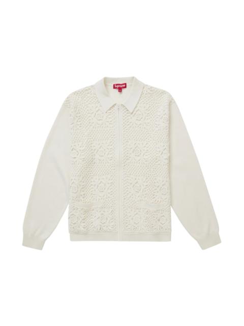 Supreme Supreme Crochet Zip Up Cardigan White
