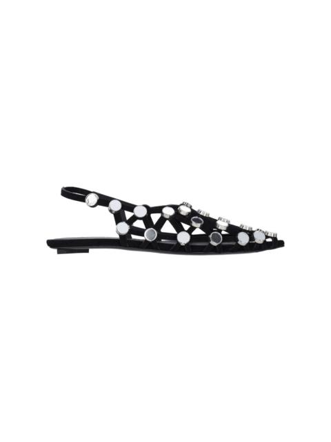 THE ATTICO SLINGBACK BALLET FLATS WITH "GRID" STUDS
