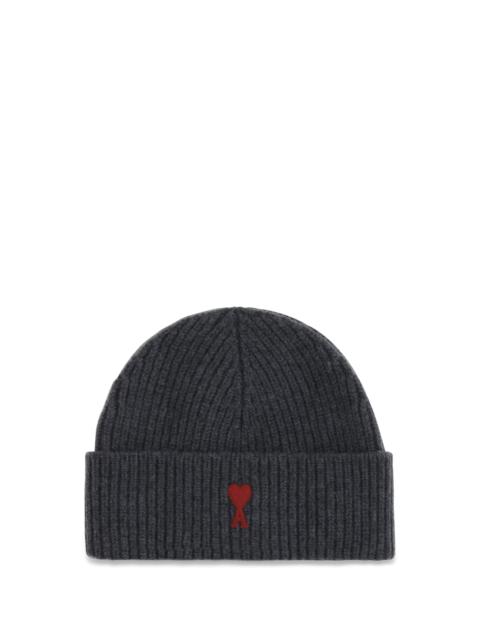 AMI Paris AMI Paris Quota Ami De Coeur Wool Beanie Grey/Red