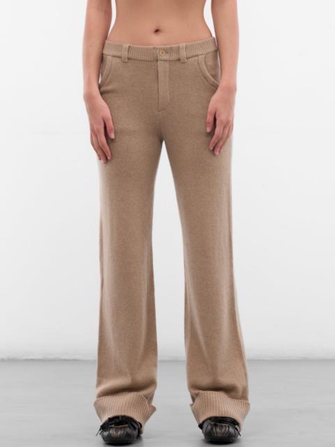 AYA MUSE Beige Amar Lambswool Knit Trousers
