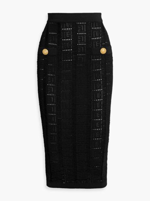 Balmain Jacquard-knit midi skirt
