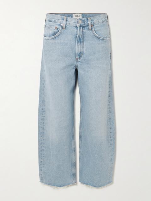 AGOLDE Low Curve Fray High-rise Wide-leg Jeans