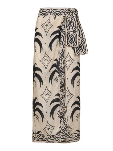 Johanna Ortiz Significado Poderoso Printed Linen Maxi Skirt black/white