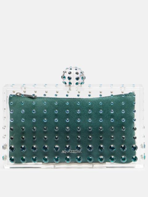 AQUAZZURA Tequila Mini beaded suede-lined clutch