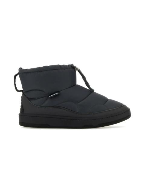 Lanvin Graphite Fabric Curb Snow Ankle Boots