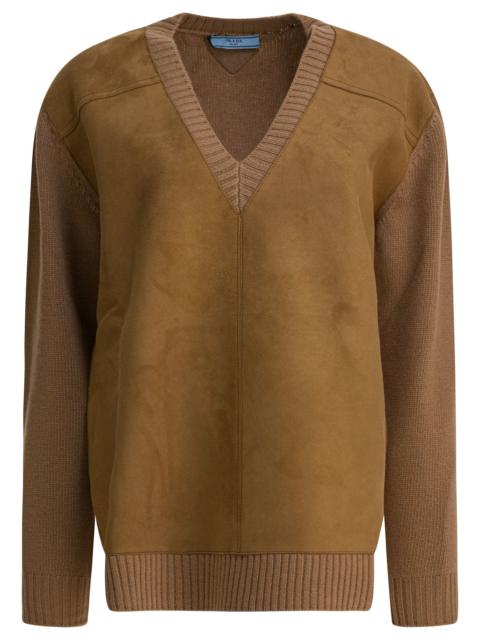 Prada Prada Cashmere Blend Cardigan Beige Women