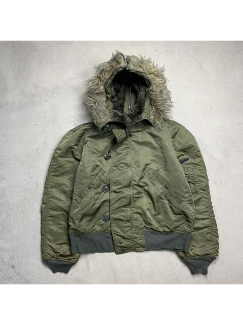 Other Designers Vintage Alpha Industries N2B Faux Fur Bomber Jacket