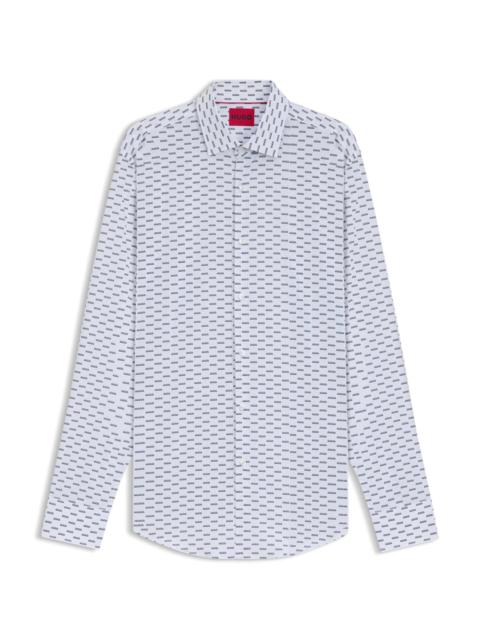 HUGO SLIM-FIT SHIRT IN PRINTED COTTON POPLIN