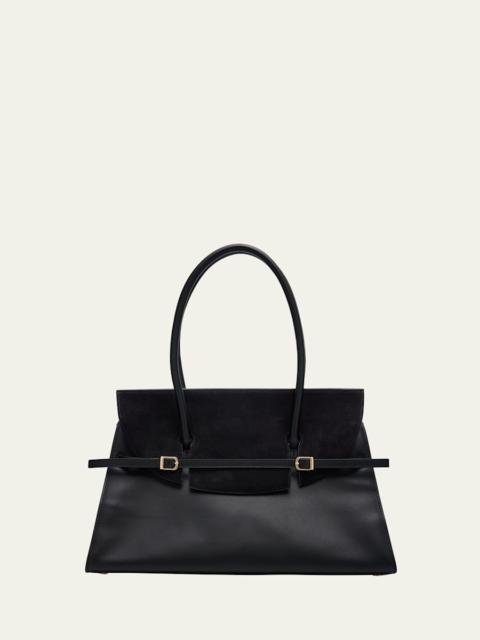 SIMKHAI River Suede Flap Leather Shoulder Bag