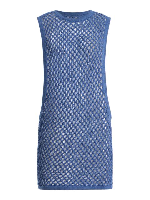 diotima Grenada Cotton-Blend Crochet Mini Dress blue