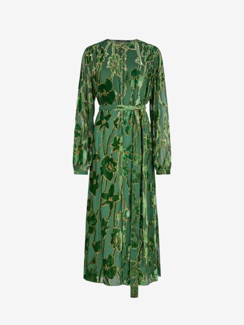 Roberto Cavalli Green Velvet Devoré Midi Dress