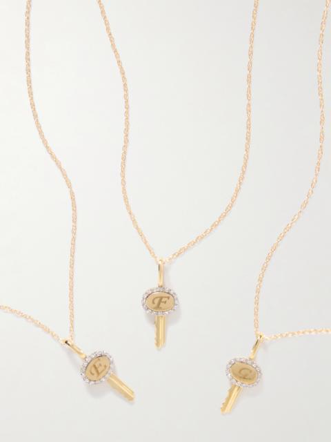 STONE AND STRAND Home Sweet Home 10-karat Gold Diamond Necklace