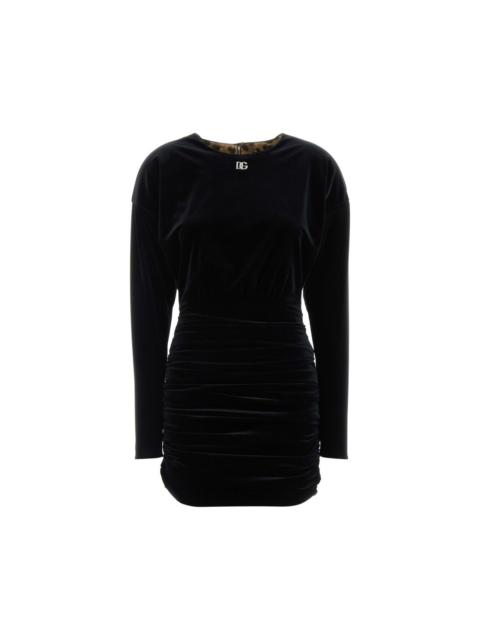 Dolce & Gabbana DOLCE&GABBANA Black Velvet Mini Dress New & Authentic (Women
