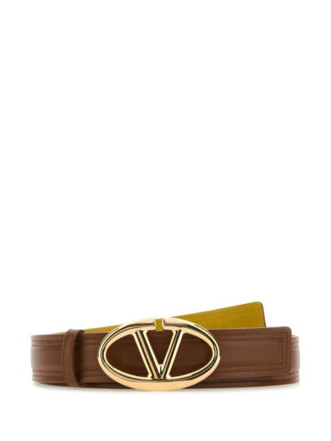 Valentino Valentino Garavani Woman Caramel Leather Reversible Belt