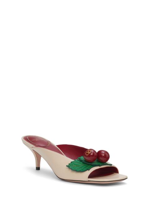 Valentino Valentino Garavani Cherryfic Kitten Heel Sandal in Butter White/Peppermint at Nordstrom