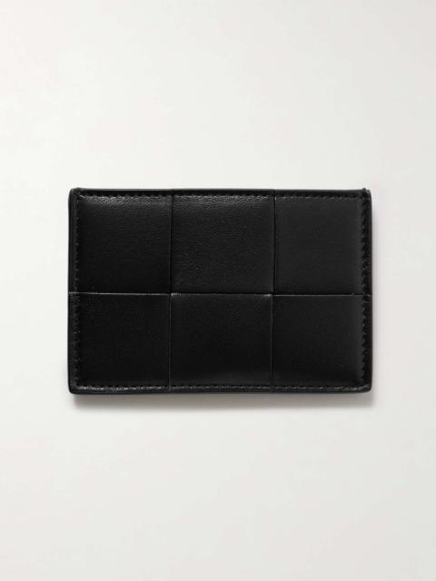 Cassette intrecciato leather cardholder Black