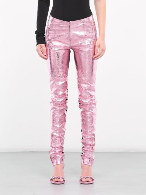 David Koma Jersey & Metallic Leather Trousers