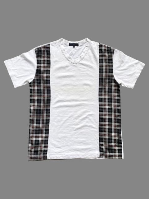Comme Des Garçons Cut and Sew Plaid V Neck T Shirt