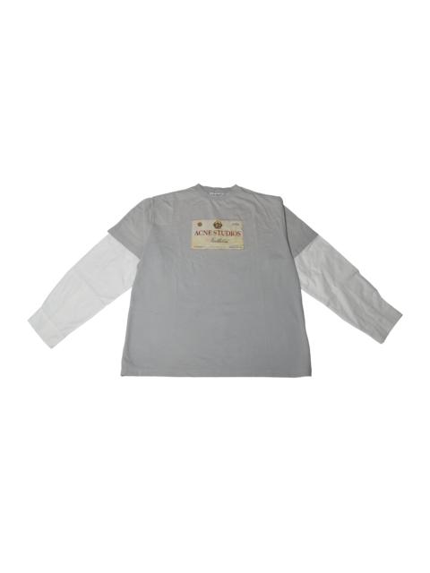 Acne Studios Acne Studios Layered Vintage Label Print L/S T-Shirts Light Grey