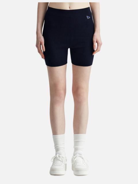 Maison Kitsuné BABY FOX PATCH FINE RIBBED SHORTS