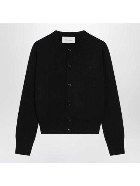 AMI Paris Ami Paris Black Ami De Coeur Wool Cardigan Women